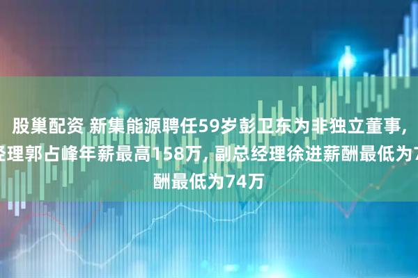 股巢配资 新集能源聘任59岁彭卫东为非独立董事, 总经理郭占峰年薪最高158万, 副总经理徐进薪酬最低为74万